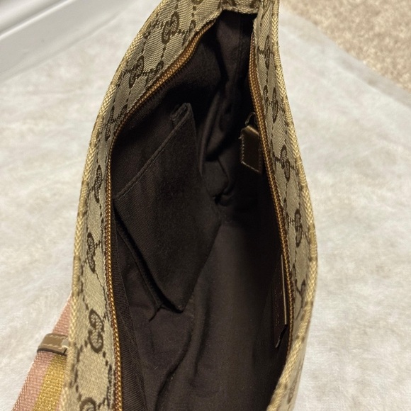 GUCCI GG Canvas Sherry Line Shoulder Bag Beige Gold - Picture 4 of 9